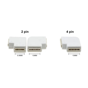 LED Strip Connector 2pin 8mm / 10mm 4pin 10mm Connectors For Led Strip Lights 5pcs/lot