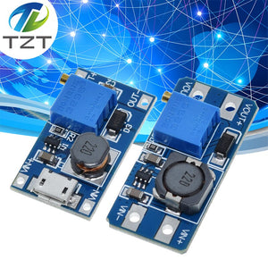 MT3608 DC-DC Adjustable Boost Module 2A Boost Plate Step Up Module with MICRO USB 2V-24V to 5V 9V 12V 28V