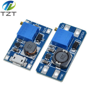 MT3608 DC-DC Adjustable Boost Module 2A Boost Plate Step Up Module with MICRO USB 2V-24V to 5V 9V 12V 28V