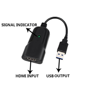 Mini Video Capture Card USB 2.0 HDMI Video Capture Grabber Phone Game HD Camera Capture Recording Box + PC Live Streaming