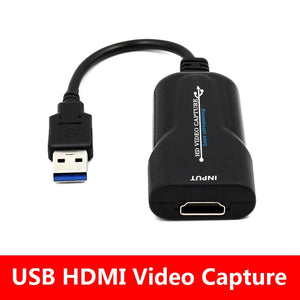 Mini Video Capture Card USB 2.0 HDMI Video Capture Grabber Phone Game HD Camera Capture Recording Box + PC Live Streaming