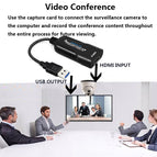 Mini Video Capture Card USB 2.0 HDMI Video Capture Grabber Phone Game HD Camera Capture Recording Box + PC Live Streaming