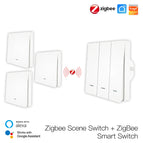 Moes Tuya ZigBee Light Switch with Transmitter Kit No Neutral Wire No Capacitor Required works with Alexa Google Home Smart Life