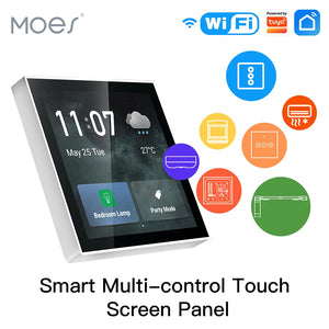 MoesHouse Tuya Smart Home Multi-functional Touch Screen Control Panel 4-inch in-wall  Central Control for Intelligent Scenes
