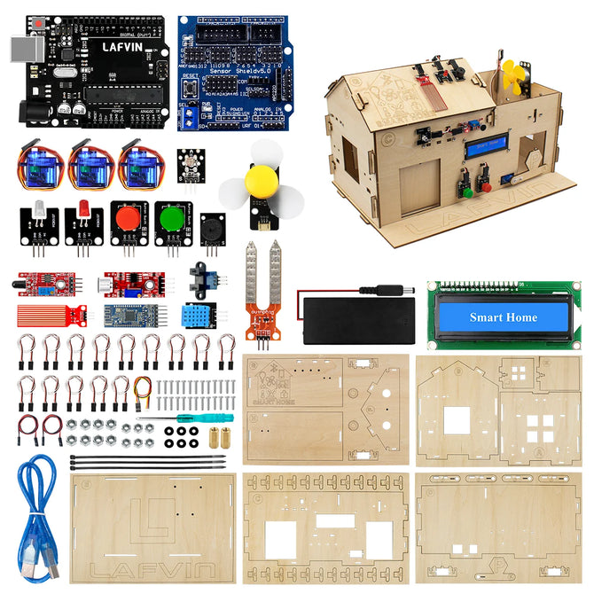 NEW!! LAFVIN Smart Home House Kit / Learning Programming Kits with Uno R3 Board for Arduino DIY STEM with CD Tutorial