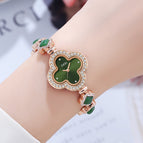 GEDI 52076 women watch New Lucky Four-Leaf Watch Special Interest Light Luxury Green Agate Bracelet Watch Quartz Women's Watch