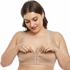 Large Size Bra Front Buckle Shoulder Strap Adjustable No Steel Ring Breathable Mesh Large Sports Bra Shockproof Yoga Sports Underwear Women 6231