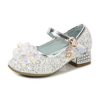 Spring and Autumn 2021 new girls' heeled shoes for children Korean Princess Crystal shoes little girls' shoes 1788-22