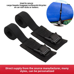 Kayak Canoe Surfboard Zinc Alloy Black Electrophoretic Buckle Cargo Strap Non-slip Cargo Heavy Duty Strap