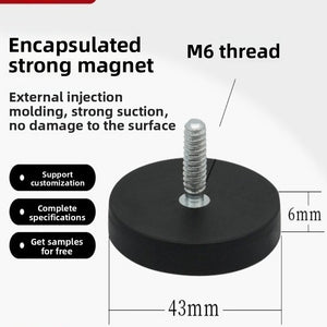 Rubber-coated strong magnetic magnet Round rubber chuck Car suction Magnetic magnet wrapped round magnetic rubber soft magnetic sheet