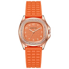 Douyin Women's Watch Korean-Style fashion Casual Digital Square Diamond Silicone Quartz Women's Watch GJ078
