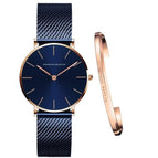 Hannah Martin women's watch  waterproof quartz watch women's watch 36mm simple strap bracelet DW women's watch hm-cc36Japanese movement woven mesh belt waterproof quartz watch women's watch 36mm simple belt bracelet dw ladies watch HM-CC36