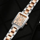 Japan 2035 movement rose gold stainless steel ladies watch rectangular Roman digital waterproof ladies watch HM-1301