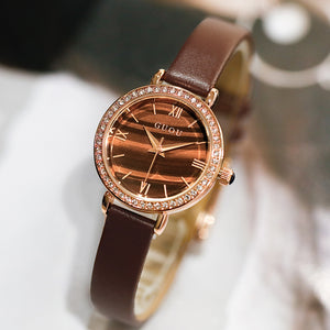 GUOU 2021 New Arrive fashion Women Watches quartz movement wristwatch Top luxury female Wrist Watch Girl Leather Watch