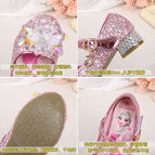 Spring and Autumn 2021 new girls' heeled shoes for children Korean Princess Crystal shoes little girls' shoes 1788-22