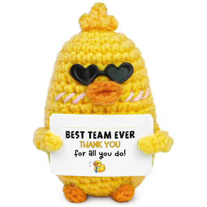 Factory direct yellow duck wool hand crocheted positive energy potato penguin doll funny cucumber panda tomato pendulum
