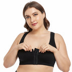 Large Size Bra Front Buckle Shoulder Strap Adjustable No Steel Ring Breathable Mesh Large Sports Bra Shockproof Yoga Sports Underwear Women 6231