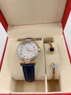 2021 Fashion New Style Diamond  Waterproof Women's Watch Casual Watch with Box Gifts for Women Quartz Watches leather