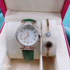 2021 Fashion New Style Diamond  Waterproof Women's Watch Casual Watch with Box Gifts for Women Quartz Watches leather