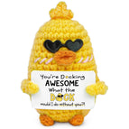 Factory direct yellow duck wool hand crocheted positive energy potato penguin doll funny cucumber panda tomato pendulum