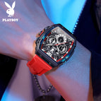 花花公子PLAYBOY品牌手表外贸跨境批发石英表酒桶形男款手表男士