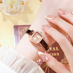 Tik Tok Live Stream Women's Watch Fashion Small Square Watch Quartz Watch Female Small Sugar Cube TikTok Live Stream Women's Watch Fashion Small Square Watch Quartz leather elegant lady Watch Female Small Sugar Cube PD682