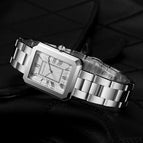 Japan 2035 movement rose gold stainless steel ladies watch rectangular Roman digital waterproof ladies watch HM-1301