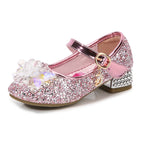Spring and Autumn 2021 new girls' heeled shoes for children Korean Princess Crystal shoes little girls' shoes 1788-22
