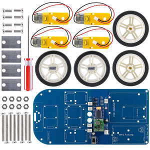 OPEN-SMART 4WD Smart Robot Car Chassis Kit Bluetooth-compatible Rubber Wheel Gear Motor with Tutorial Compatible for Arduino