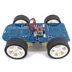 OPEN-SMART 4WD Smart Robot Car Chassis Kit Bluetooth-compatible Rubber Wheel Gear Motor with Tutorial Compatible for Arduino