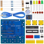OPEN-SMART DIY ATmega328P R3 Development Board Blue CH340 Driver Soldering Parts Kit Buzzer LED Button Compatible for Arduino