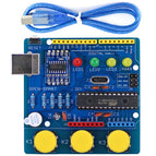 OPEN-SMART DIY ATmega328P R3 Development Board Blue CH340 Driver Soldering Parts Kit Buzzer LED Button Compatible for Arduino