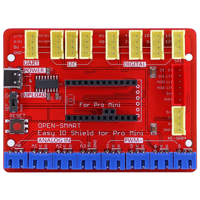OPEN-SMART Easy IO Shield for Pro Mini Easy-plug Colorful XH 2.54mm Socket Sensor Module Expansion Board for Arduino Pro Mini