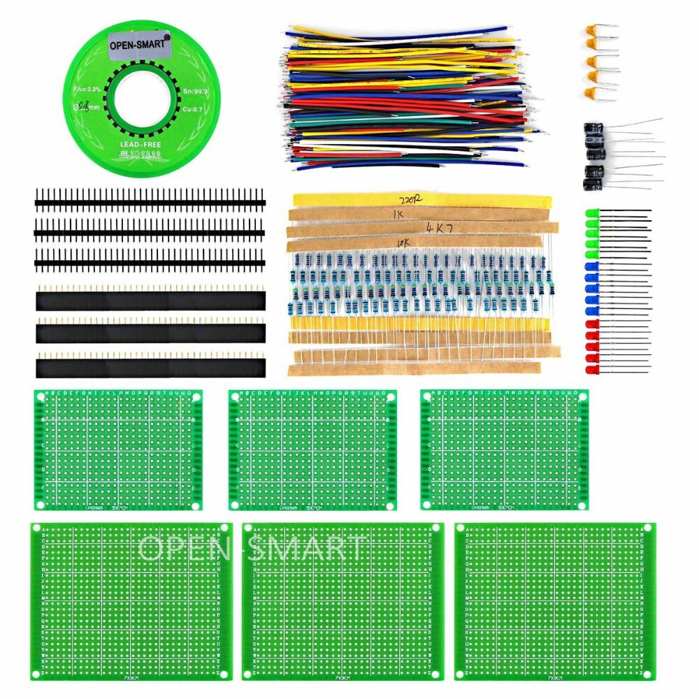 OPEN-SMART PCB Experiment Board Kit with Tin Wire / LED / Pin Header I ...