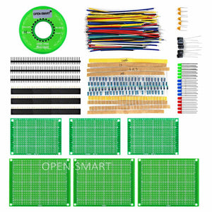OPEN-SMART PCB Experiment Board Kit with Tin Wire / LED / Pin Header Include Commonly Used Resistor / LED Pack DIY for Arduino