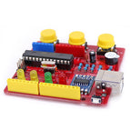OPEN-SMART Soldering Parts Kit - Red DIY ATmega328P Development Board CH340 Driver with Buzzer LED Button Compatible for Arduino