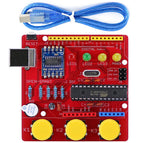 OPEN-SMART Soldering Parts Kit - Red DIY ATmega328P Development Board CH340 Driver with Buzzer LED Button Compatible for Arduino