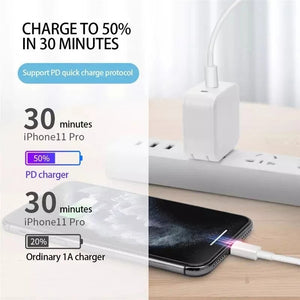 Original 20W PD USB Type C to Lighting Fast Charger Cable For Apple iPhone 12 11 Pro Max Mini X XR 8 7 Plus iPad Data Sync Line