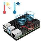 Raspberry Pi 4 4B Case Enclosure CNC Aluminum Cover Heatsink Cooling Fan for Raspberry Pi 4 Model B