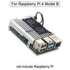 Raspberry Pi 4 4B Case Enclosure CNC Aluminum Cover Heatsink Cooling Fan for Raspberry Pi 4 Model B