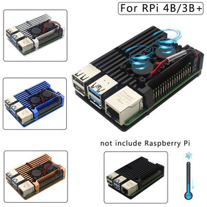 Raspberry Pi 4 4B Case Enclosure CNC Aluminum Cover Heatsink Cooling Fan for Raspberry Pi 4 Model B