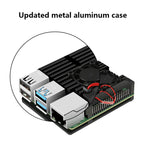 Raspberry Pi 4 4B Metal Case Raspberry Pi Case with Dual Cooling Fan Aluminium Alloy Protection Cases for RPI 4/4B