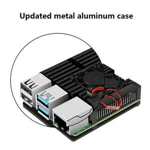 Raspberry Pi 4 4B Metal Case Raspberry Pi Case with Dual Cooling Fan Aluminium Alloy Protection Cases for RPI 4/4B