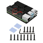 Raspberry Pi 4 4B Metal Case Raspberry Pi Case with Dual Cooling Fan Aluminium Alloy Protection Cases for RPI 4/4B
