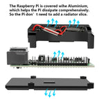 Raspberry Pi 4 4B Metal Case Raspberry Pi Case with Dual Cooling Fan Aluminium Alloy Protection Cases for RPI 4/4B