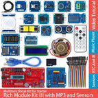 Rich Sensor Module Starter Kit Atmega328P Development Board w/ IO Shield MP3 DS1307 RTC LCD IR NTC Touch Compatible for Arduino