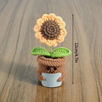 Crochet Flowers Sunflower Artificial Crochet Potted Desk Accessorie Office Accessorie Wedding Decor Teacher's Day Gift Girasol