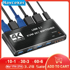 8K HDMI-compatible Splitter 4K Switch KVM switch USB 2 in1 Switcher For computer monitor Keyboard And Mouse EDID / HDCP Printer