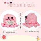 Positive Energy Pocket Hug Crochet Doll, Mini Handmade Knitted Plush Potato Turtle Vegetable Duck Funny Support Gift with Card