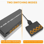 4 Port HDMI KVM USB 3.0 Switch 4X2 Dual Monitor 4K@60Hz Extended Display DP KVM Switch 4 In 2 Out for 4 PC Share Keyboard Mouse